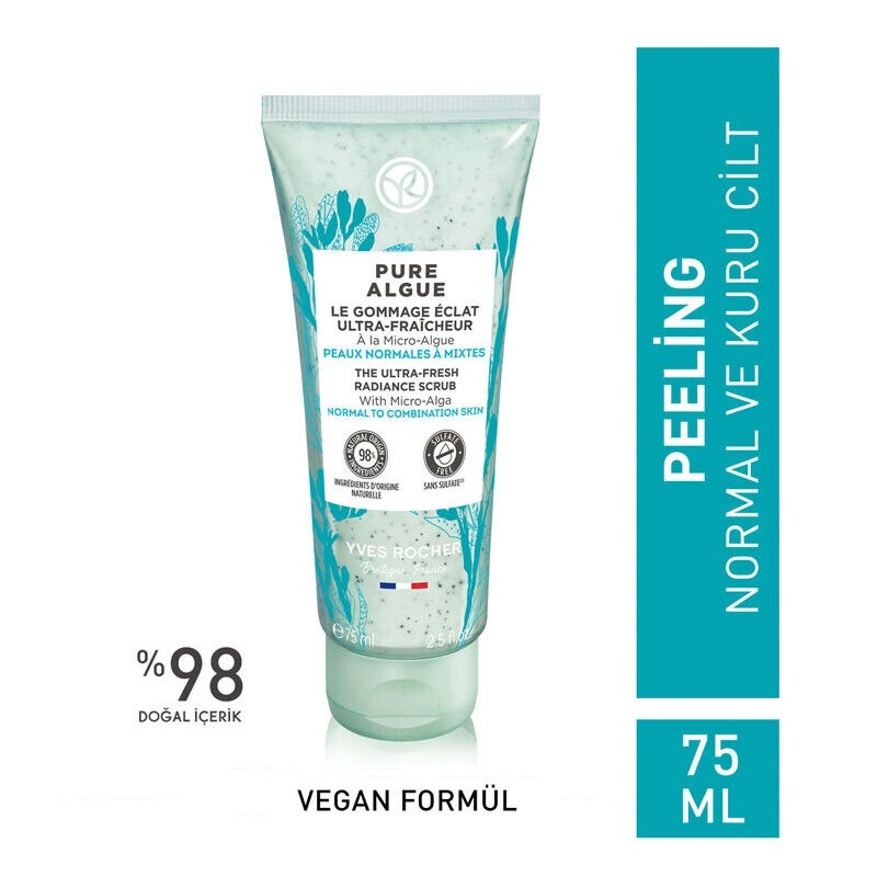 Yves Rocher مقشر مرطب ومنعش من إيف روشيه بيور ألغ 75 مل