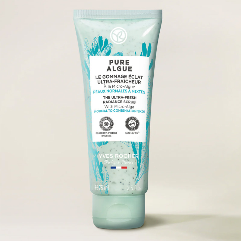 Yves Rocher مقشر مرطب ومنعش من إيف روشيه بيور ألغ 75 مل