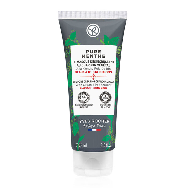 Yves Rocher Pure Menthe Anti-blackhead Charcoal Mask 75 ml
