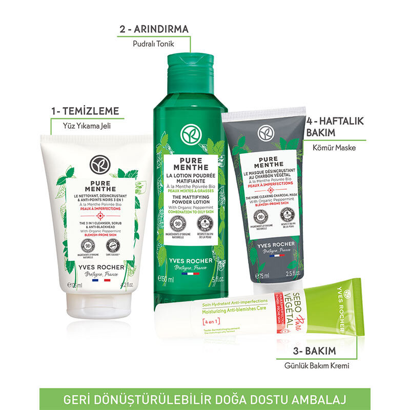 Yves Rocher قناع الفحم المضاد للرؤوس السوداء من إيف روشيه بيور مينث 75 مل