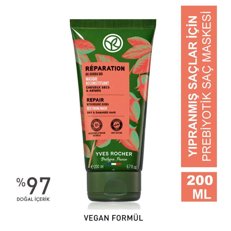 Yves Rocher قناع الشعر إيف روشيه ريباريشن بريبايوتيك للشعر التالف 200 مل