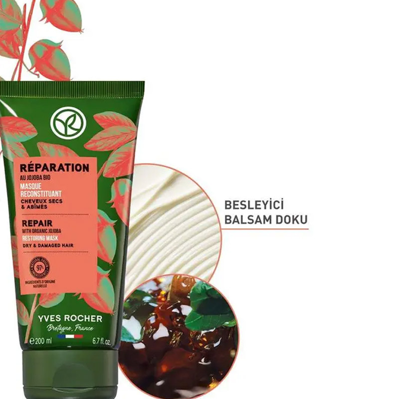 Yves Rocher قناع الشعر إيف روشيه ريباريشن بريبايوتيك للشعر التالف 200 مل