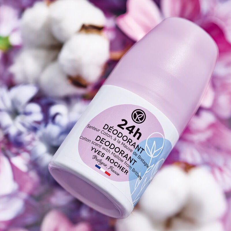 Yves Rocher Roll-on Deodorant - Cotton Flower &amp; Mallow 50 ml