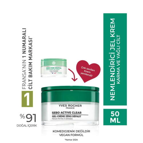 Yves Rocher Sebo Végétal Porenverfeinernde Gel-Creme 50ml