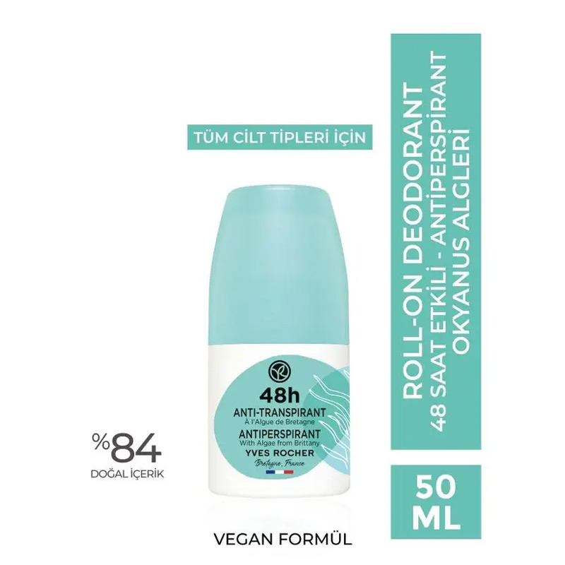 Yves Rocher Unisex Roll-on Antiperspirant Deodorant - Ocean Algeri 50 ml