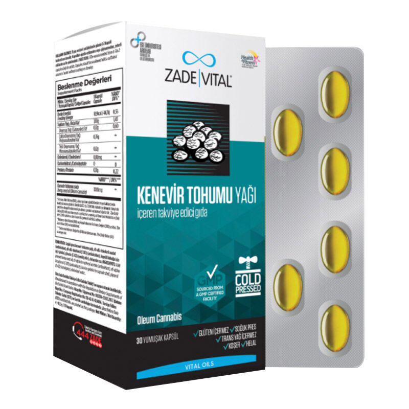 Zade Vital Hemp Seed Oil 1000 mg 30 soft Capsules