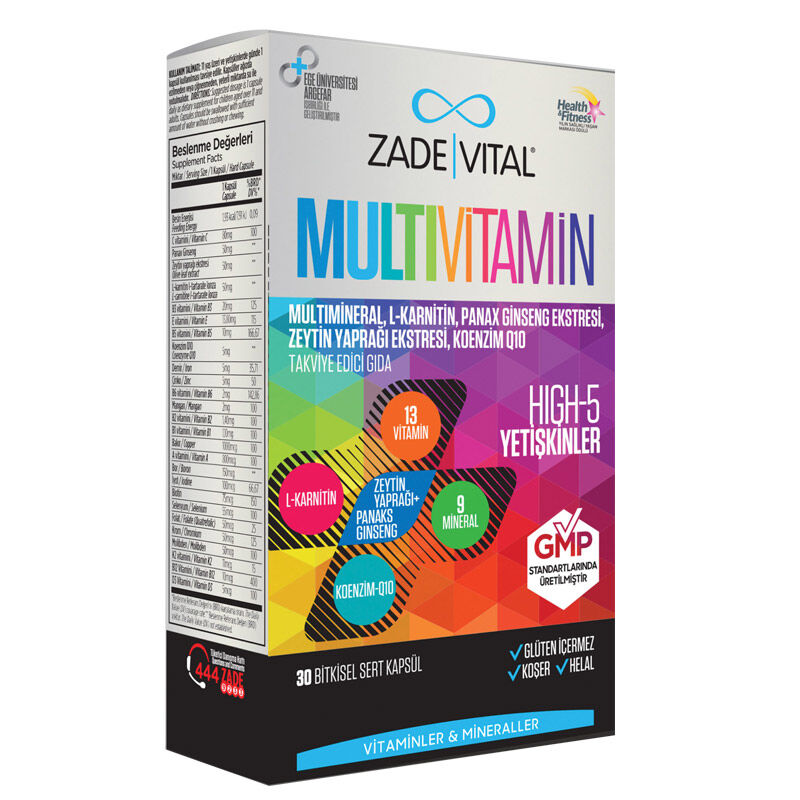 Zade Vital Multivitamin 30 herbal Capsules