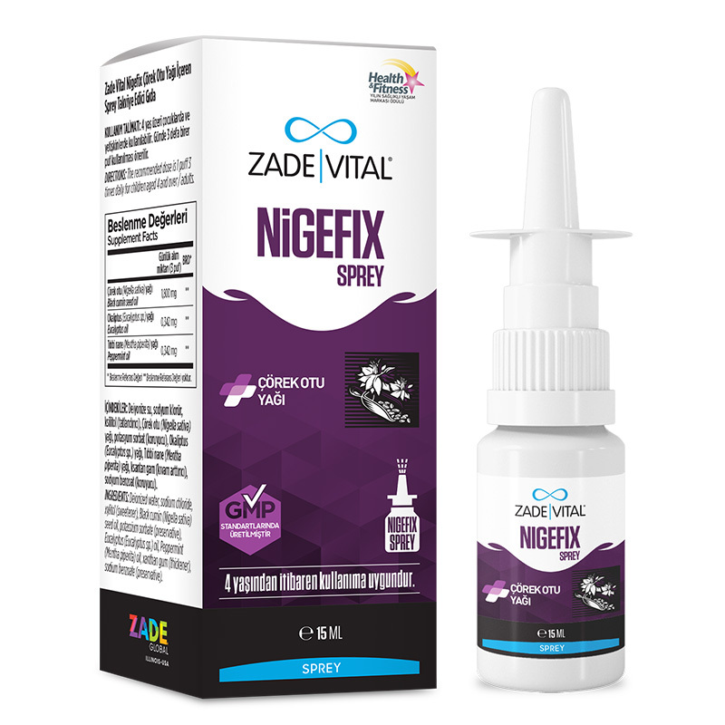 Zade Vital Nigefix Black Cumin Oil Containing Spray Supplementary Food 15 ml