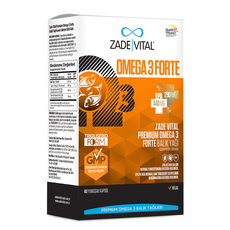 Zade Vital Omega 3 forte Fish Oil 40 soft Capsules