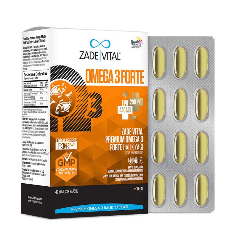 Zade Vital Omega 3 Forte Fischöl 40 Weichkapseln